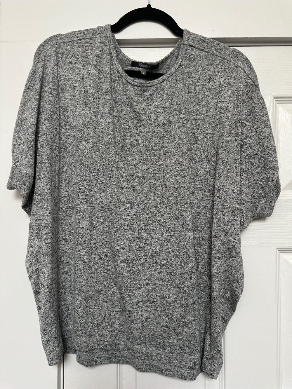 Quince Heather Gray Short Sleeve Knit Top